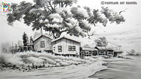 pencil sketch landscape|Iba pa.